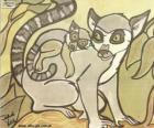 Lemur ile bebeği. Julieta Vitali çizimi